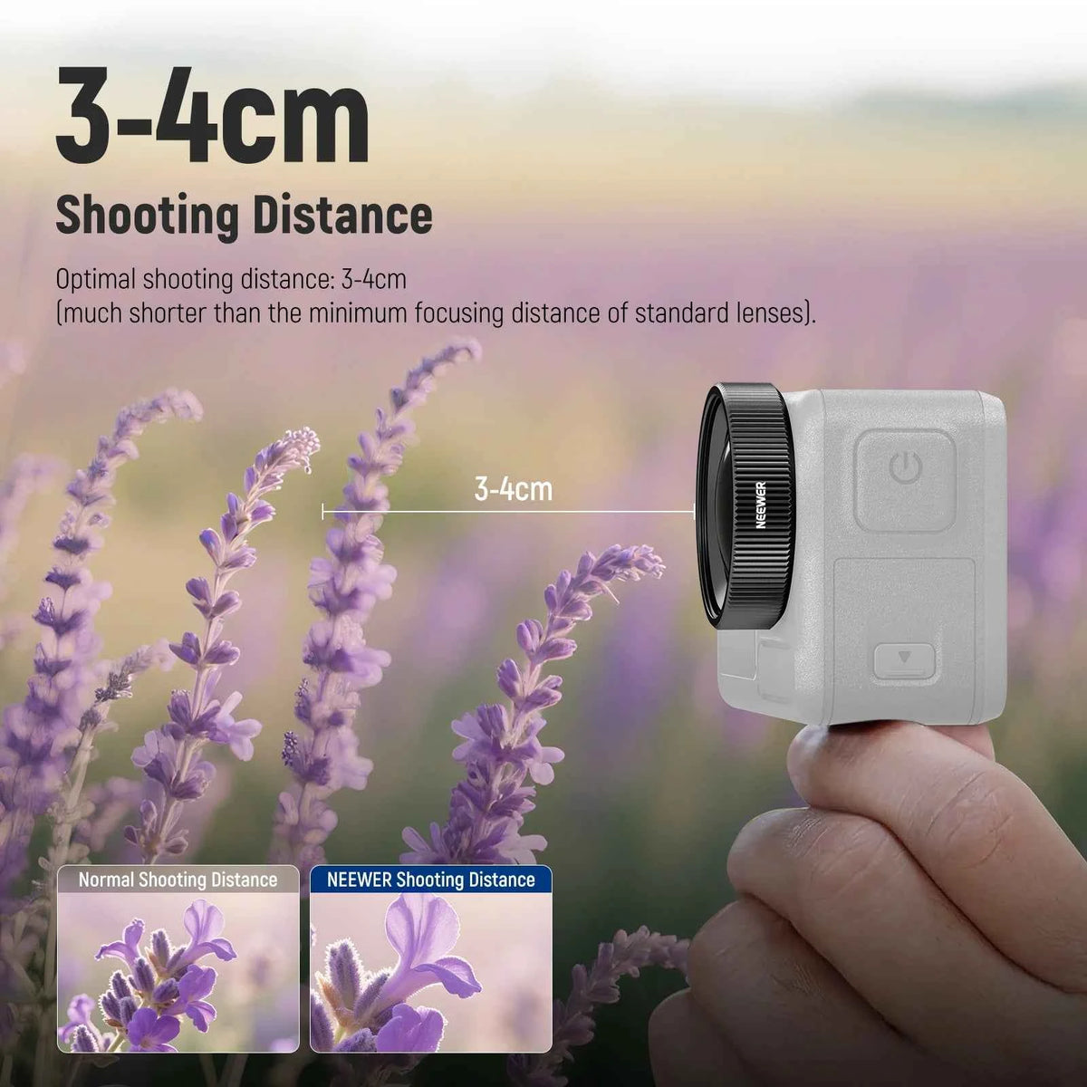 NEEWER 2x Macro Lens for DJI Osmo Action 5 Pro and Action 4