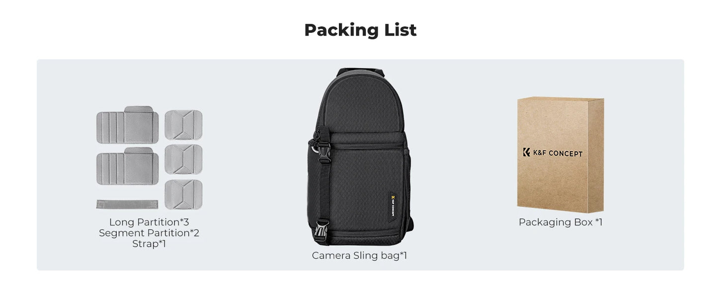 K&F Concept 10L Camera Sling Bag for DSLR & Mirrorless Cameras