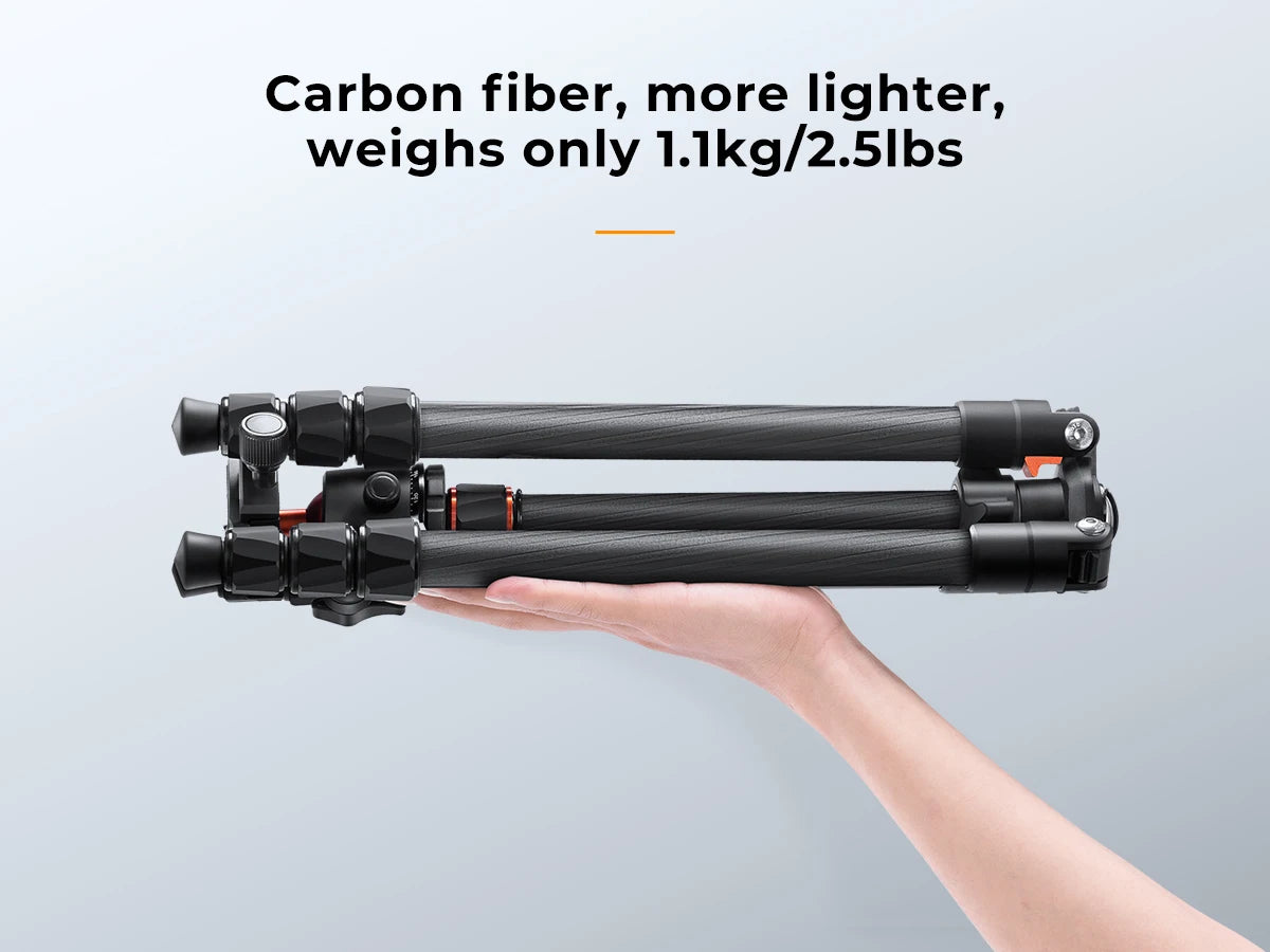 K&F Concept K254C2 Carbon Fibre Travel Tripod with 36mm Ball Head