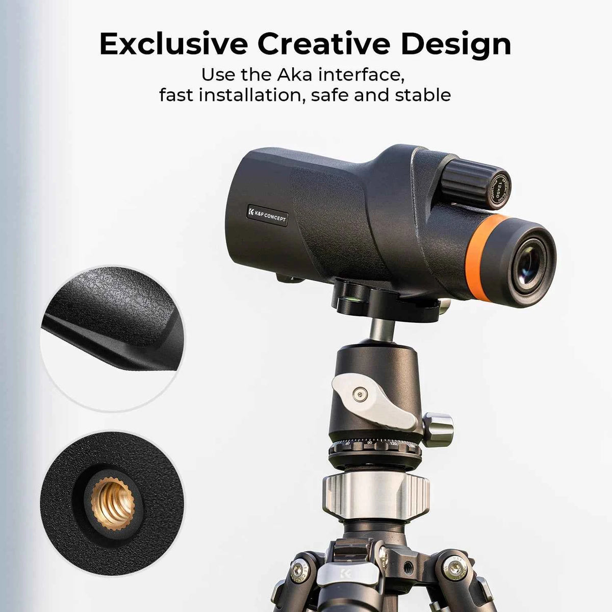 K&F 12x50 Waterproof Monocular Telescope with Phone Adapter