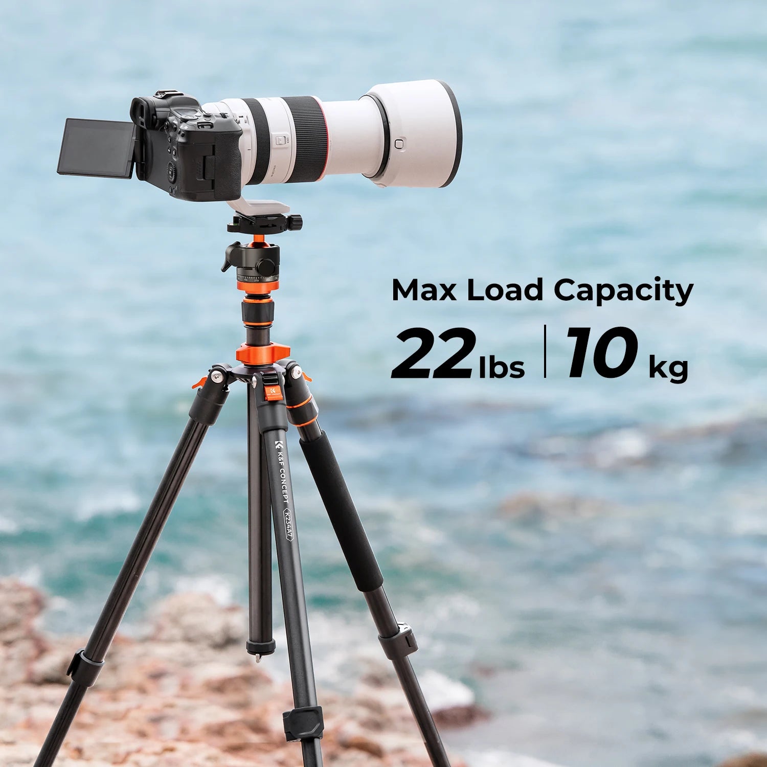 K&F Concept 80.7-Inch Aluminium Camera Tripod with 10kg Load Capacity