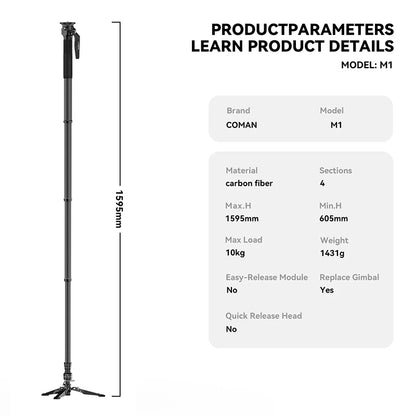 COMAN M1 Series Carbon Fibre Camera Monopod