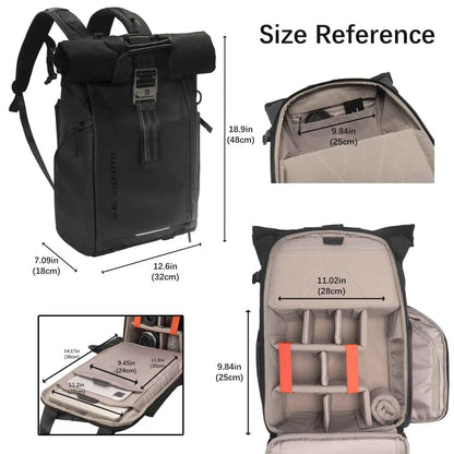 Besnfoto Waterproof Rolltop Camera Backpack