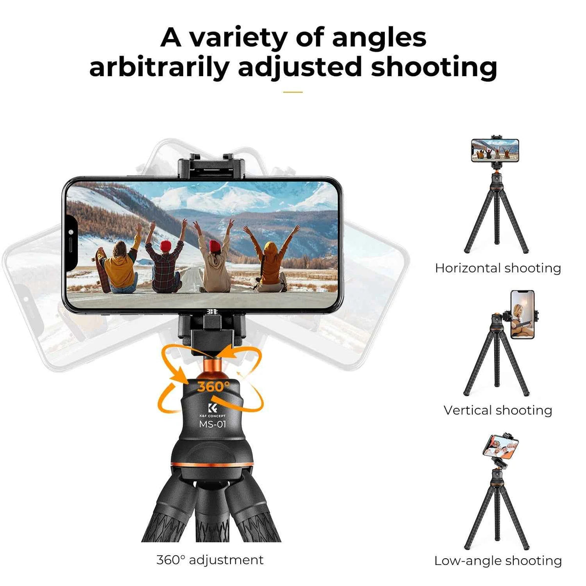 K&F MS01 Flexible Mini Phone Tripod with Remote