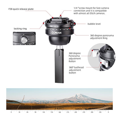 COMAN Zero F38 Carbon Fibre Travel Tripod