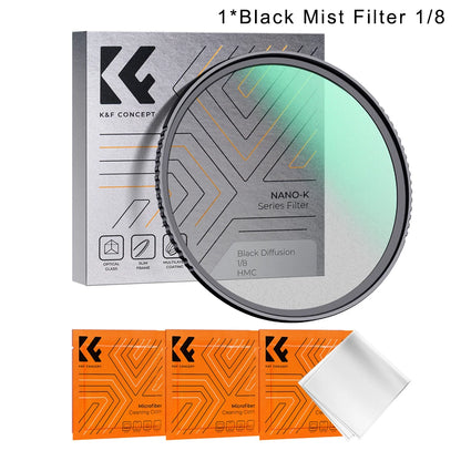 K&F Concept Black Mist Diffusion Lens Filter - 1-8 with 1-4 Set / 67mm