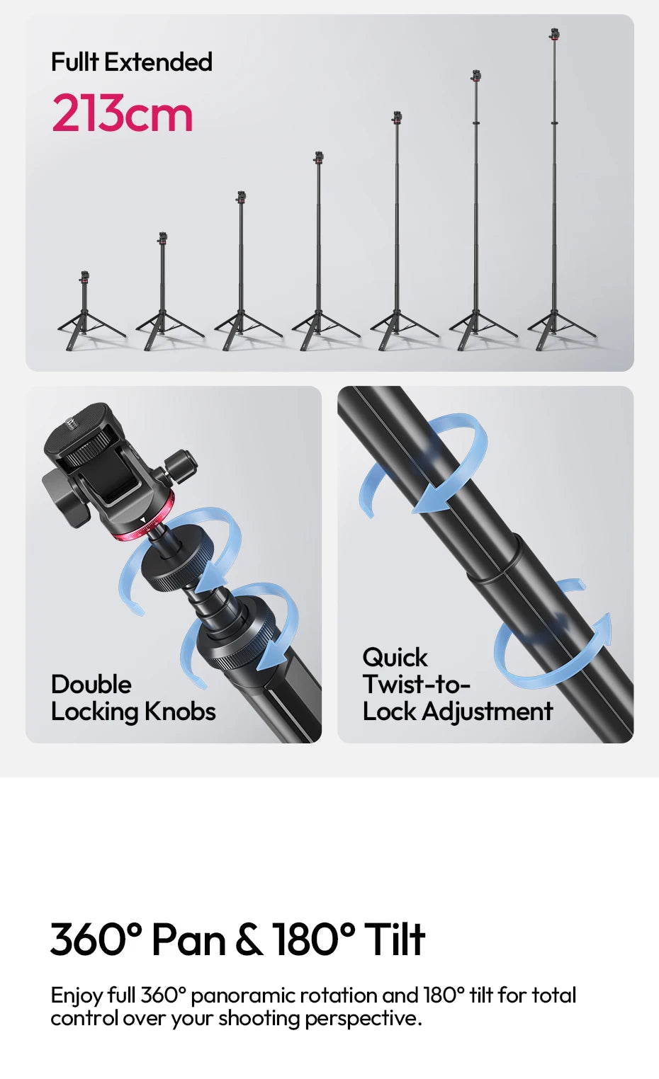 Ulanzi MT-80 Auto-Open 2m Tripod Light Stand