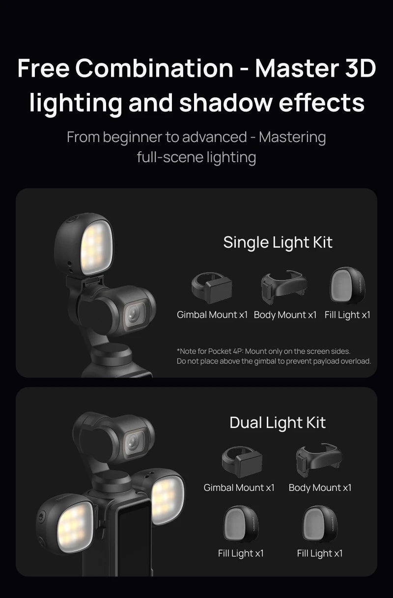 TELESIN Magnetic Mini Fill Light for DJI Osmo Pocket