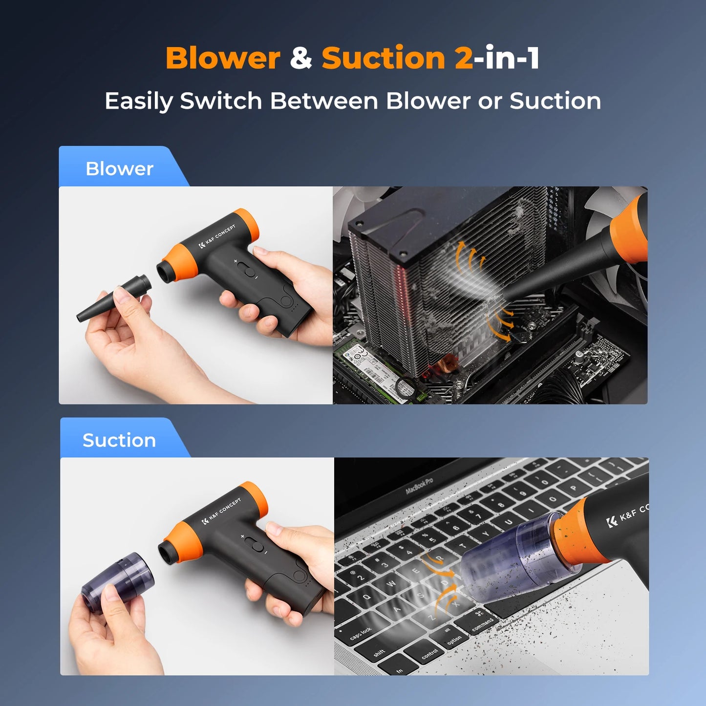 K&F Cordless Electric Air Duster & Camera Cleaner