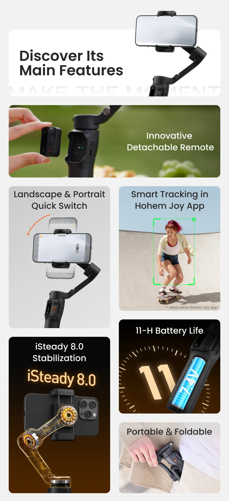Hohem iSteady X3 SE Foldable Smartphone Gimbal