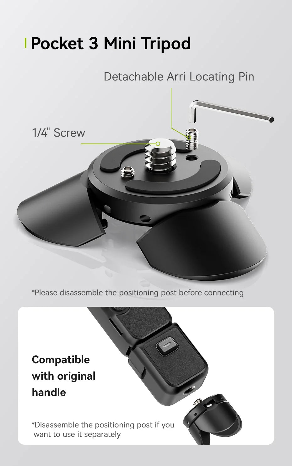 Ulanzi Mini Tripod & ARRI Base for DJI Osmo Pocket 3