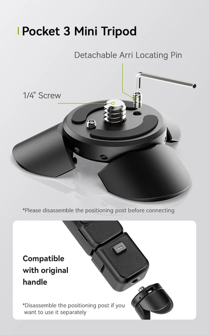 Ulanzi Mini Tripod & ARRI Base for DJI Osmo Pocket 3