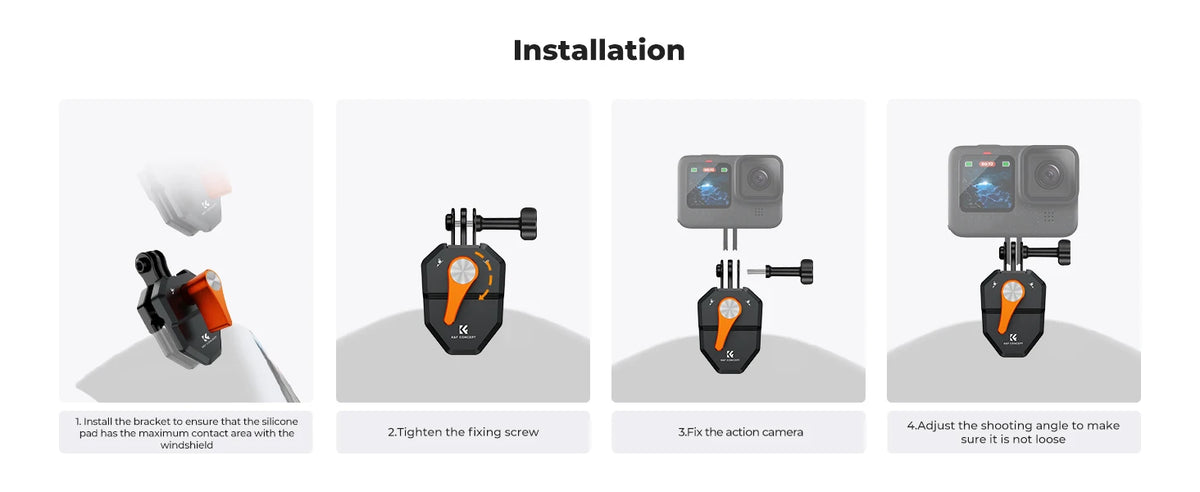 K&F Concept Windshield Clamp Action Camera Mount
