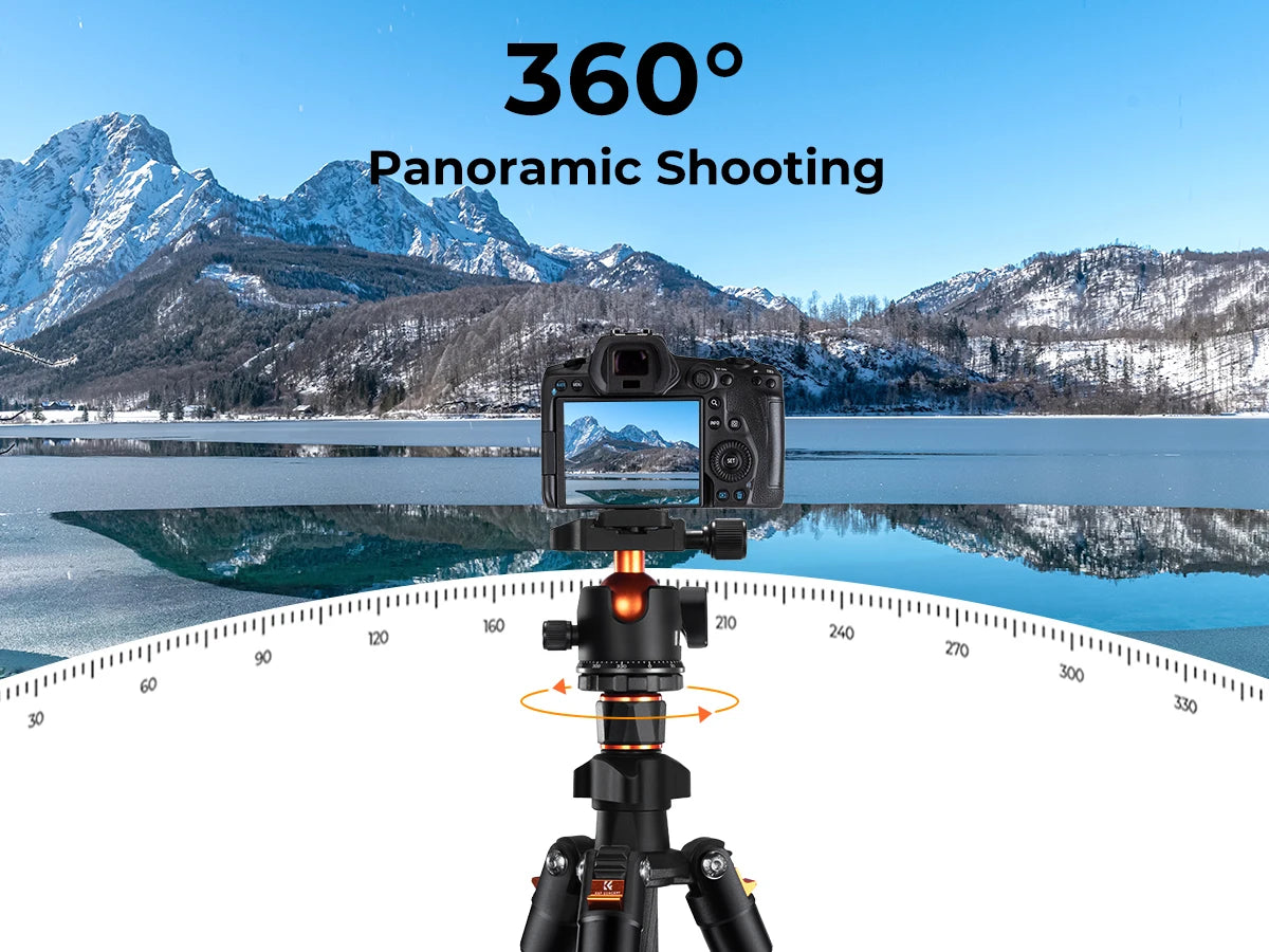 K&F Concept K254C2 Carbon Fibre Travel Tripod with 36mm Ball Head