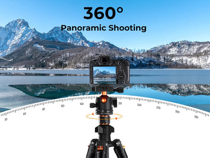 K&F Concept K254C2 Carbon Fibre Travel Tripod with 36mm Ball Head