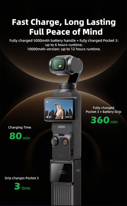 NOHON Battery Handle for DJI Osmo Pocket 3 / 4