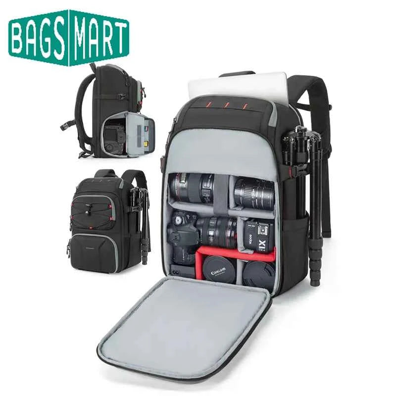BAGSMART Camera Backpack with 15.6 Inch Laptop Compartment