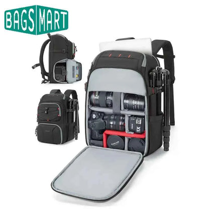 BAGSMART Camera Backpack with 15.6 Inch Laptop Compartment