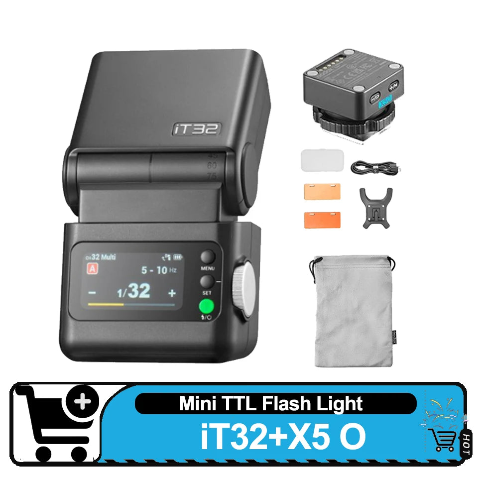 Godox X5 TTL Wireless Flash Trigger and iT32 Mini Flash Kit