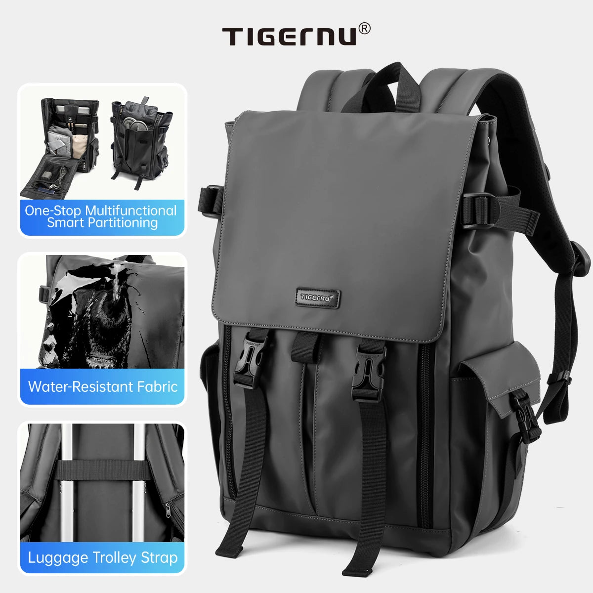 TIGERNU 15.6 Inch Laptop Travel Backpack