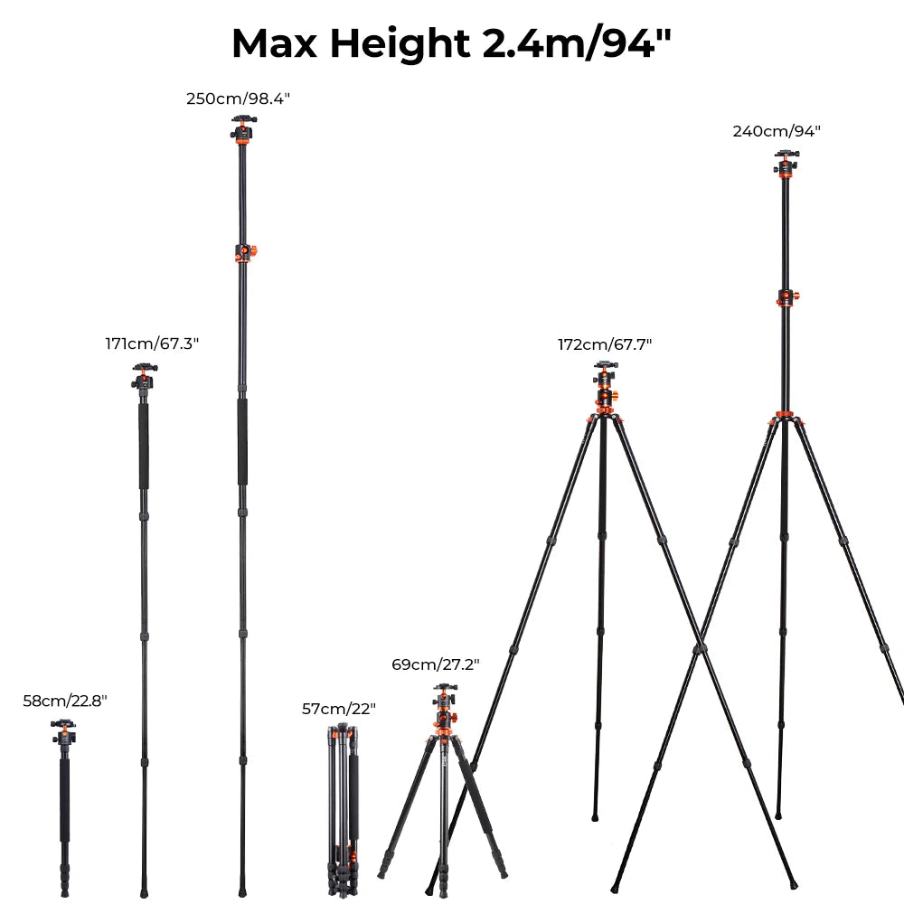 K&F Concept SA254T1 93-Inch Aluminium Monopod Tripod