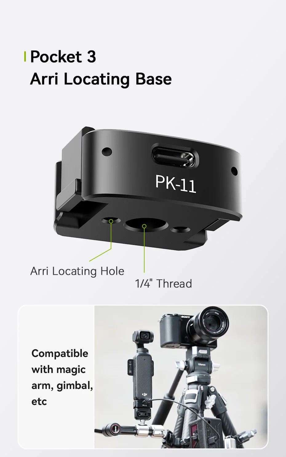 Ulanzi Mini Tripod & ARRI Base for DJI Osmo Pocket 3
