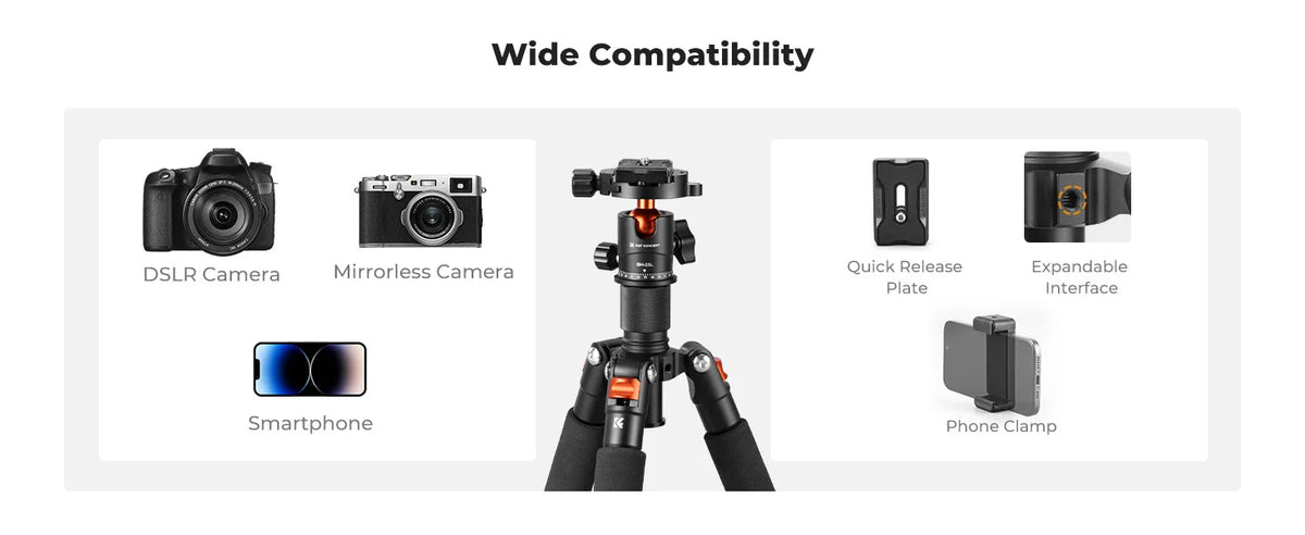 K&F S225A0 52cm Mini Desktop Tripod with Ball Head