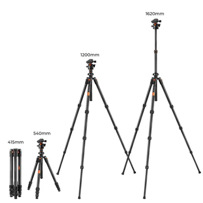 K&F Concept K254C2 Carbon Fibre Travel Tripod with 36mm Ball Head