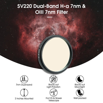 SVBONY SV220 7nm H-Alpha/OIII Dual-Band Telescope Filter
