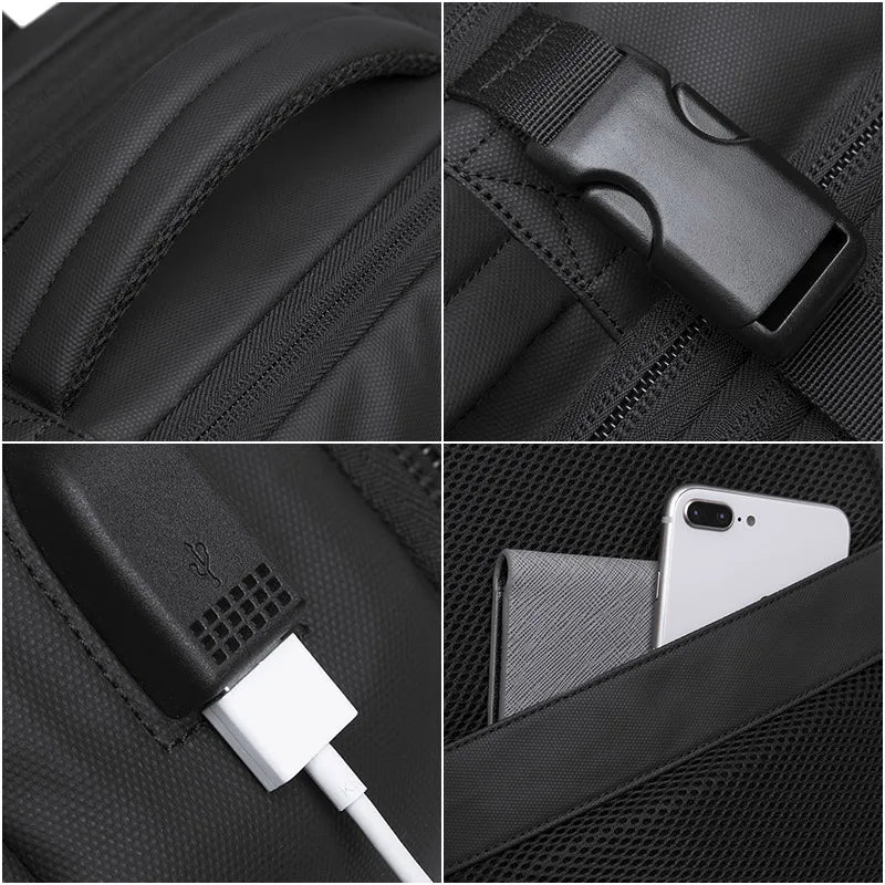 BANGE 17.3 Inch Expandable Travel Backpack with USB Port