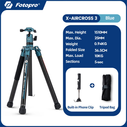 Fotopro X-Aircross 3 Carbon Fibre Travel Tripod