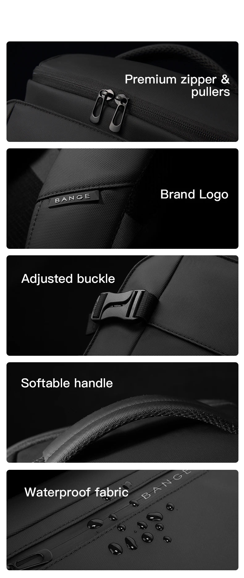 BANGE Large Travel Backpack with Shoe Compartment