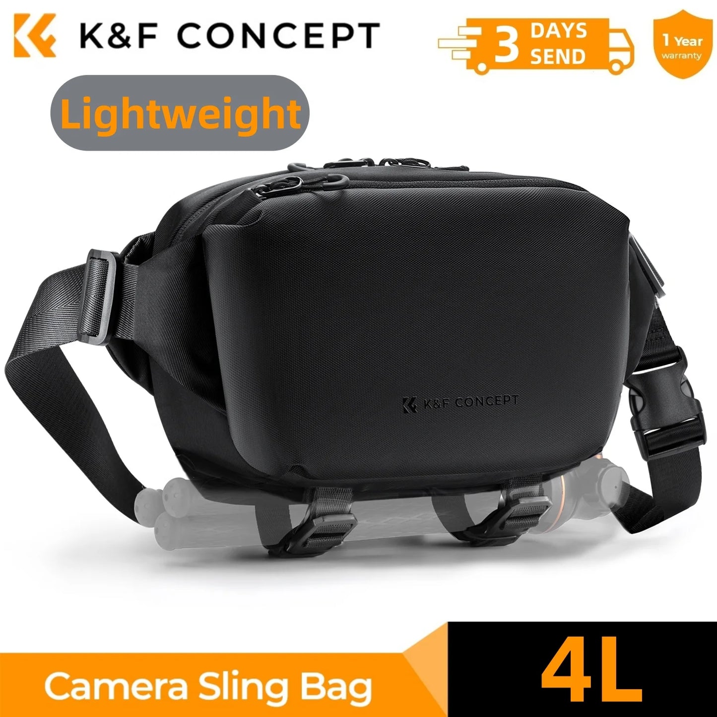 K&F Concept 4L Camera Sling Bag for DSLR & Mirrorless Cameras