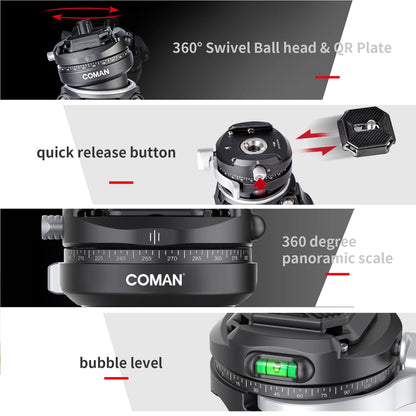 COMAN Zero F38 Carbon Fibre Travel Tripod