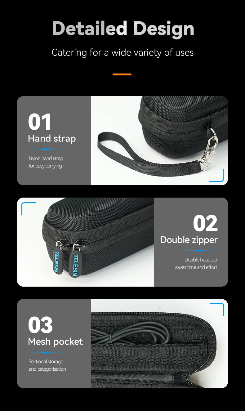 TELESIN Mini Protective Carry Bag for DJI Pocket 3 / Pocket 4