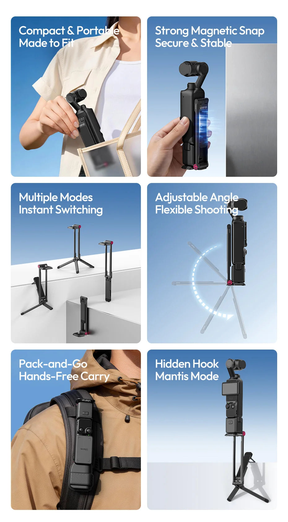 Ulanzi MA66 Magnetic Quick Release Tripod for DJI Pocket 3