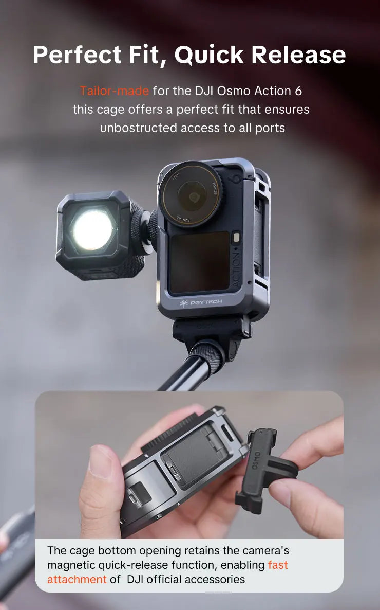 PGYTECH Camera Cage & StreetPro Grip Kit for DJI Osmo Action 6