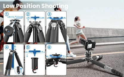 WEYLLAN UX7 Compact Carbon Fibre Travel Tripod