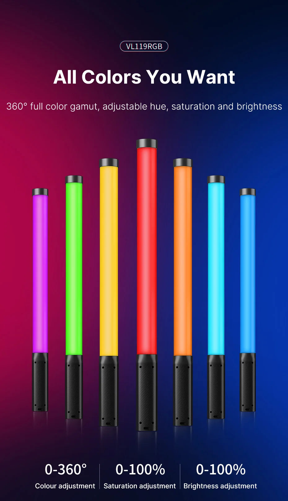 Ulanzi VL119 RGB Handheld LED Light Wand