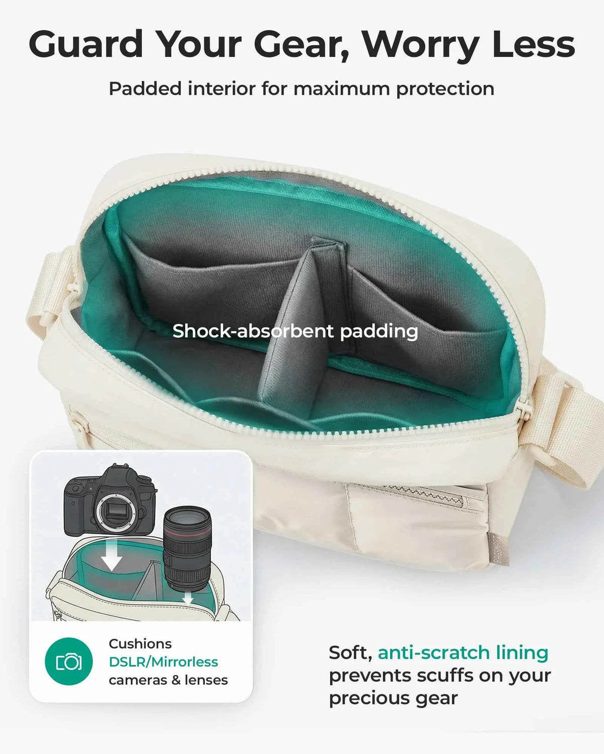 BAGSMART 2-in-1 Puffy Camera Sling Bag
