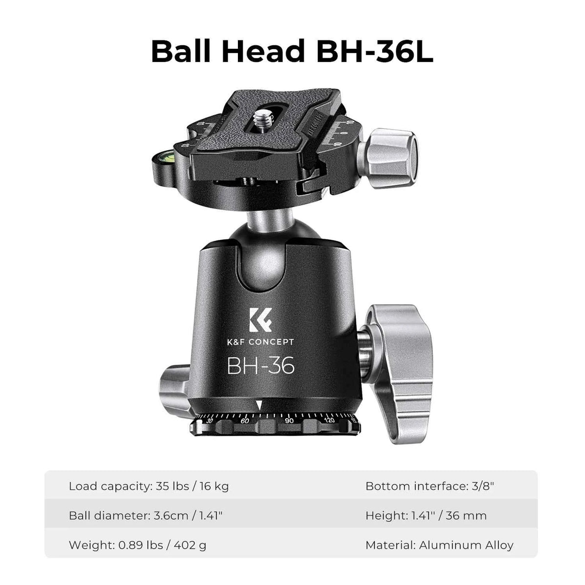 K&F X284C4 Carbon Fibre Tripod with BH-36 Ball Head