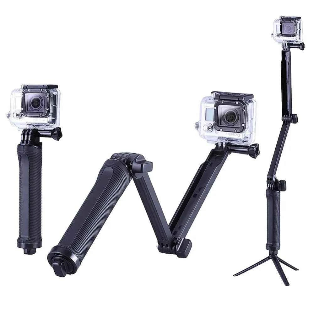 QQT 3-Way Action Camera Selfie Stick and Tripod