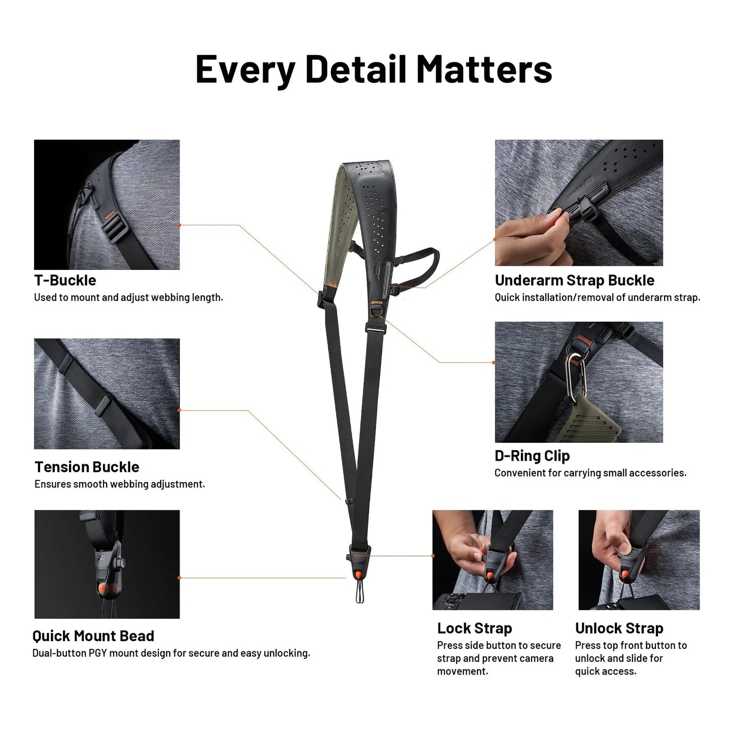 PGYTECH Camera Strap Pro Quick Release Shoulder Strap