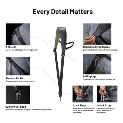 PGYTECH Camera Strap Pro Quick Release Shoulder Strap