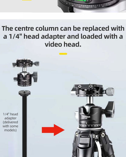 COMAN Zero F38 Carbon Fibre Travel Tripod