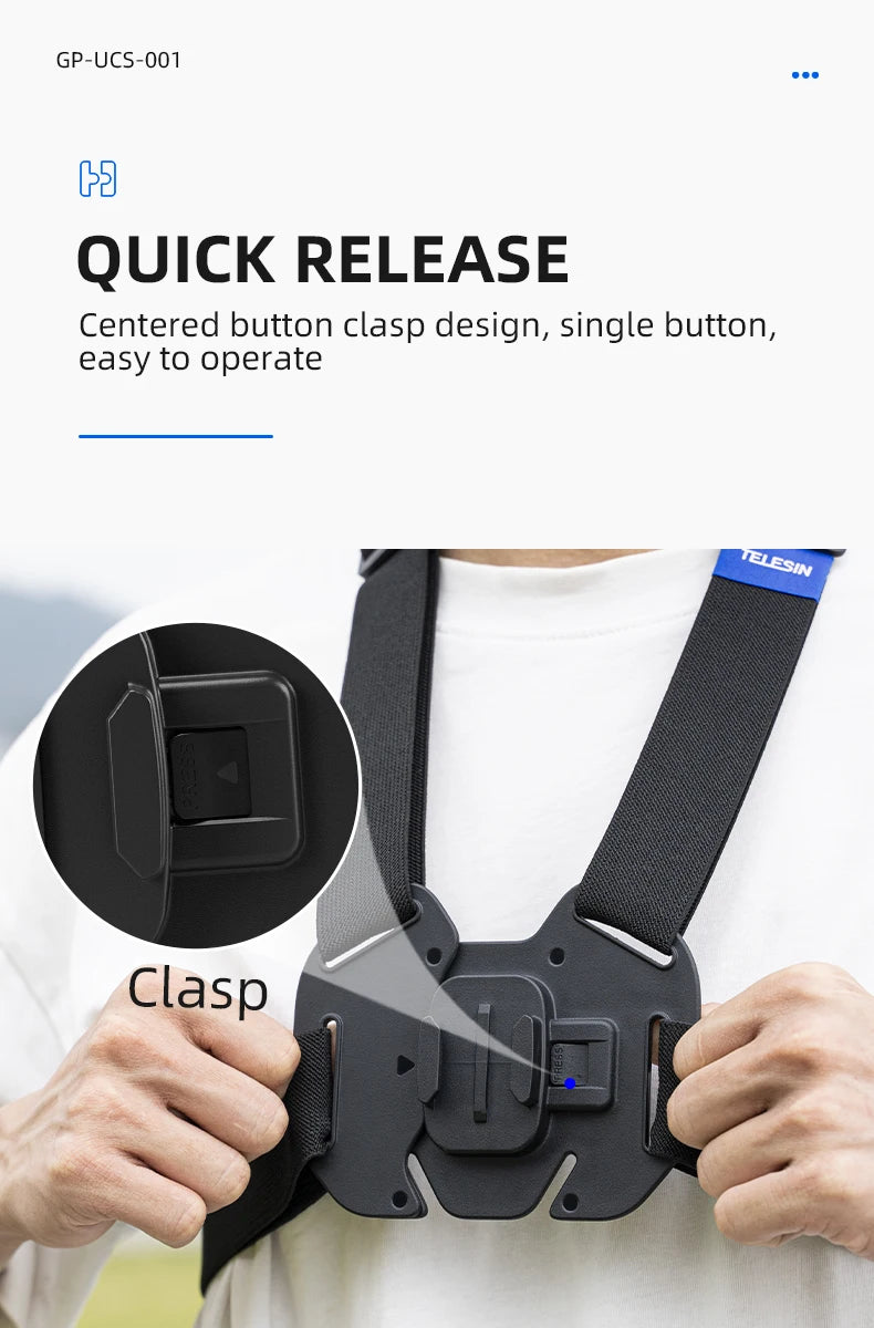 TELESIN Action Camera Chest Harness Mount