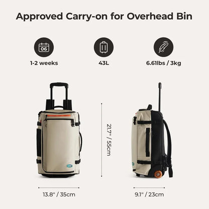 BAGSMART 43L Rolling Travel Backpack