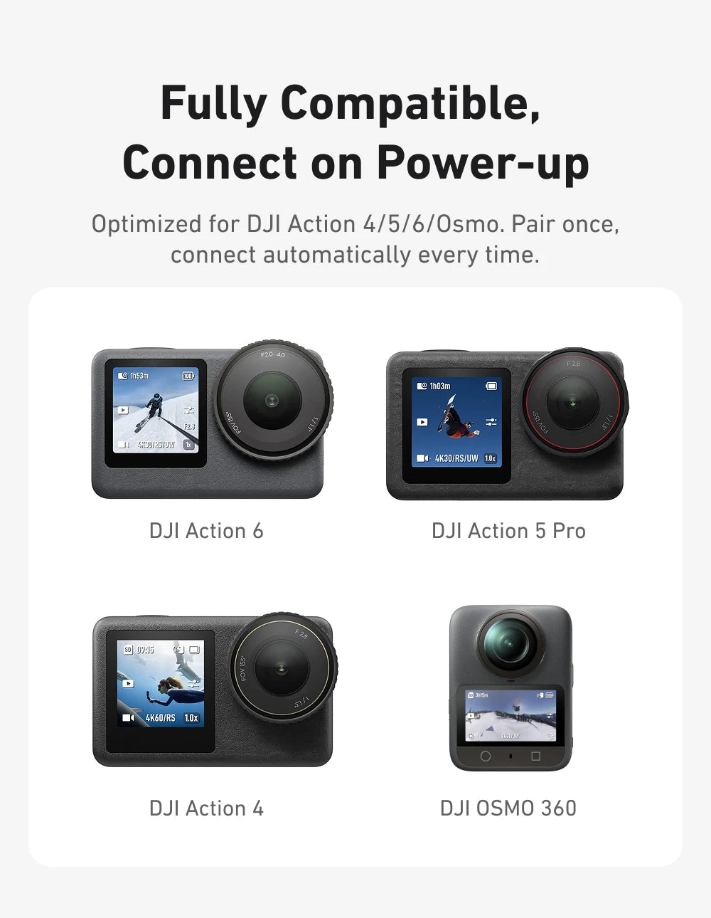 TELESIN Bluetooth Remote for DJI Osmo Action 4 / 5 / 6