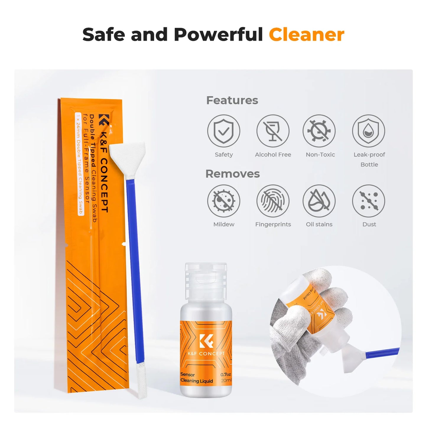 K&F Concept 2-in-1 Camera Sensor Cleaning Swab Kit