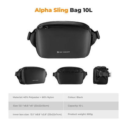 K&F Concept Lightweight 10L Camera Shoulder Bag - 1pc Black